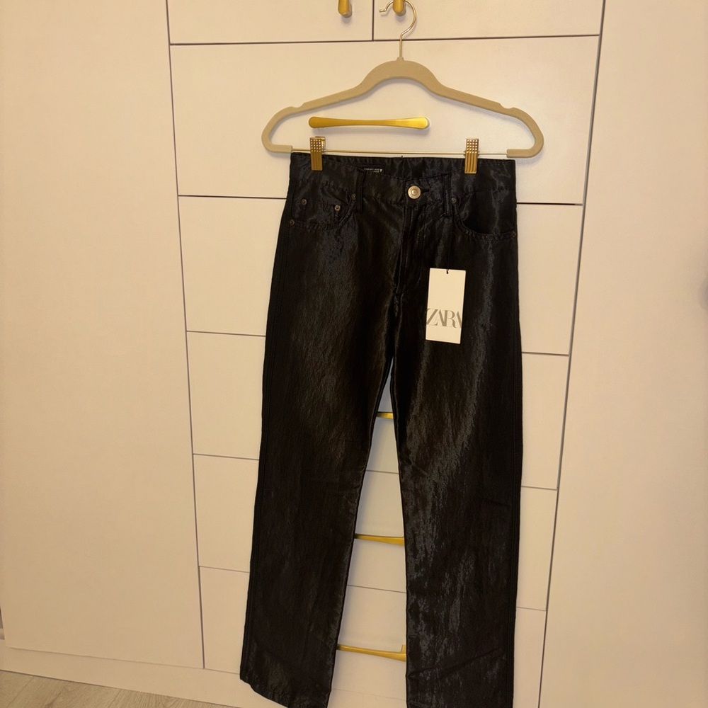 Zara Metallic Black Pants